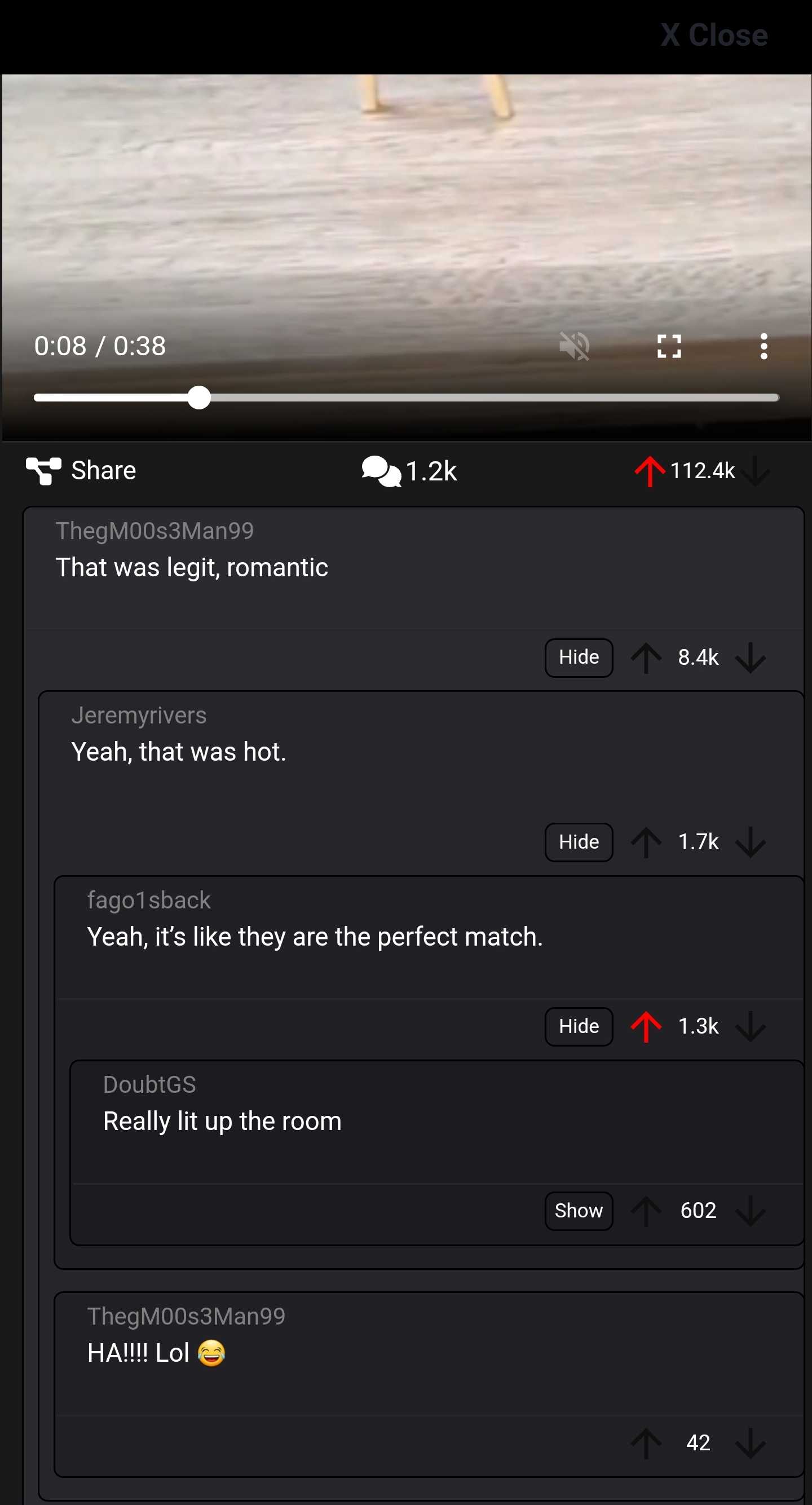 screenshot of the Reddit viewer