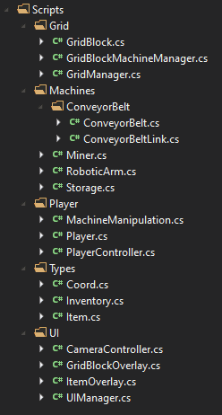 Programming class structure of the automation project